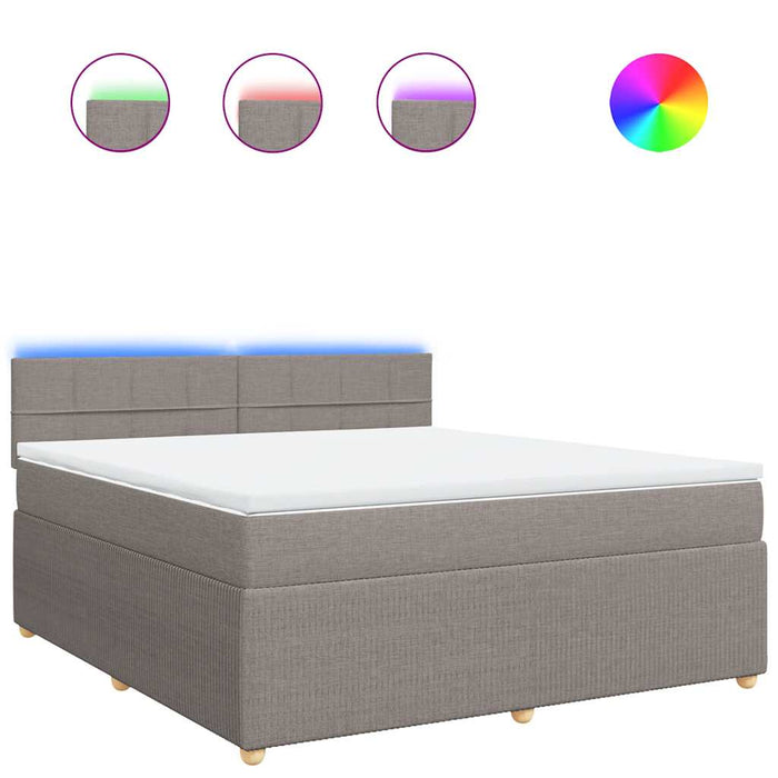 Giroletto a Molle con Materasso Tortora 180x200 cm in Tessuto 3289839