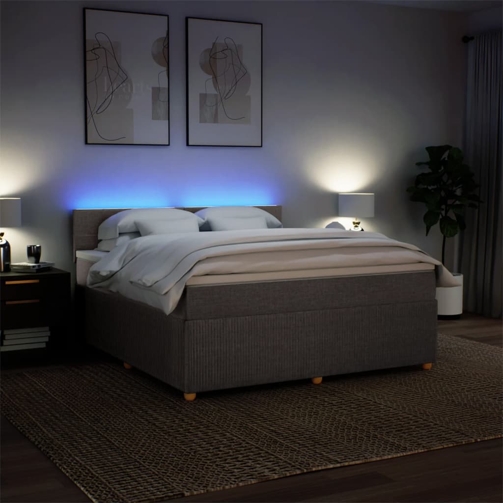 Giroletto a Molle con Materasso Tortora 180x200 cm in Tessuto 3289839