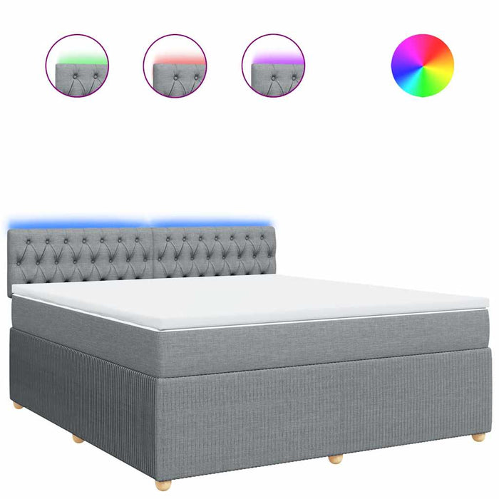 Giroletto a Molle con Materasso Grigio Chiaro180x200 cm Tessuto 3289842