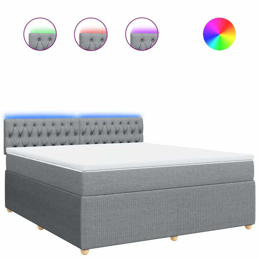 Giroletto a Molle con Materasso Grigio Chiaro180x200 cm Tessuto