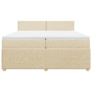 Giroletto a Molle con Materasso Crema 200x200 cm in Tessuto