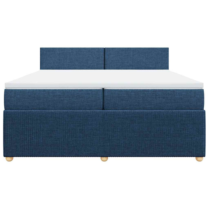 Giroletto a Molle con Materasso Blu 200x200 cm in Tessuto