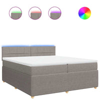 vidaXL Giroletto a Molle con Materasso Tortora 200x200 cm in Tessuto