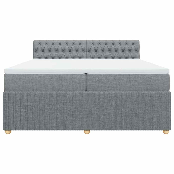 Giroletto a Molle con Materasso Grigio Chiaro 200x200cm Tessuto 3289870