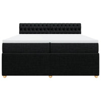 vidaXL Giroletto a Molle con Materasso Nero 200x200 cm in Tessuto