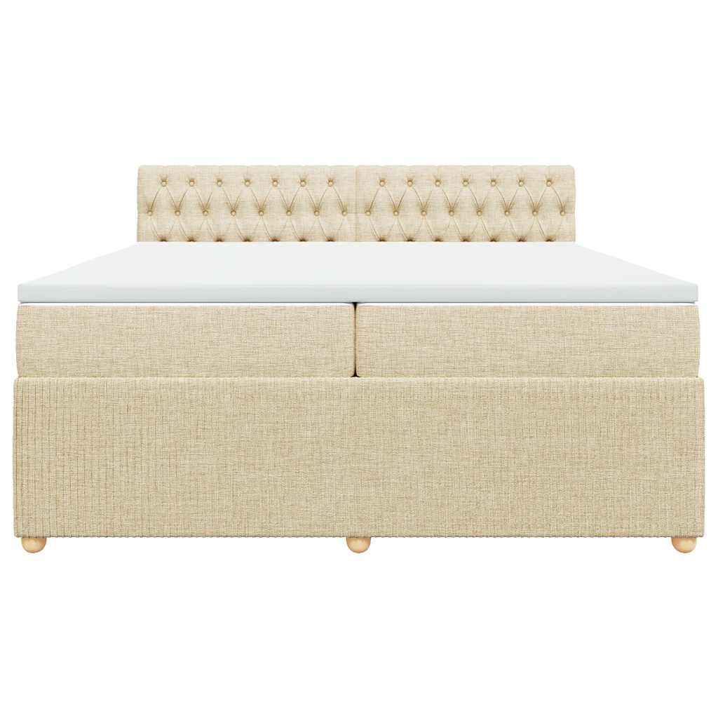 Giroletto a Molle con Materasso Crema 200x200 cm in Tessuto 3289875