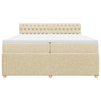 Giroletto a Molle con Materasso Crema 200x200 cm in Tessuto 3289875