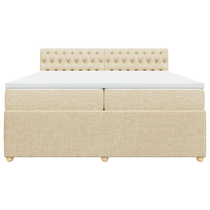 Giroletto a Molle con Materasso Crema 200x200 cm in Tessuto 3289875