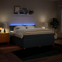 vidaXL Giroletto a Molle con Materasso Blu 200x200 cm in Tessuto