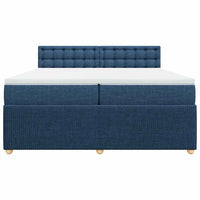 vidaXL Giroletto a Molle con Materasso Blu 200x200 cm in Tessuto