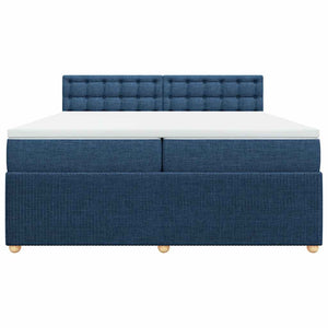 vidaXL Giroletto a Molle con Materasso Blu 200x200 cm in Tessuto