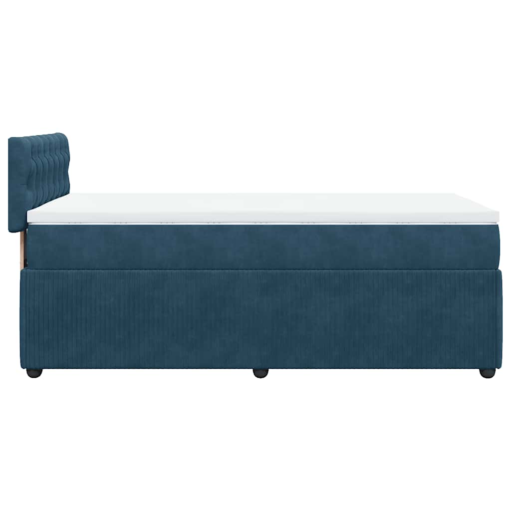 Giroletto a Molle con Materasso Blu 80x200 cm in Velluto