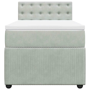 Giroletto a Molle con Materasso Grigio Chiaro 90x190 cm Velluto 3289914