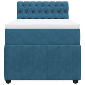 Giroletto a Molle con Materasso Blu 90x190 cm in Velluto 3289924