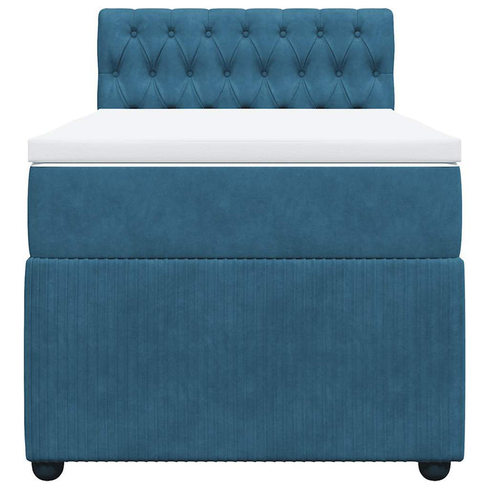 Giroletto a Molle con Materasso Blu 90x190 cm in Velluto 3289924