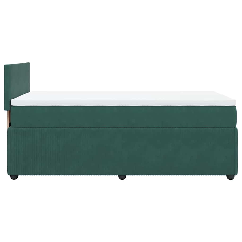 vidaXL Giroletto a Molle con Materasso Verde Scuro 90x200 cm Velluto