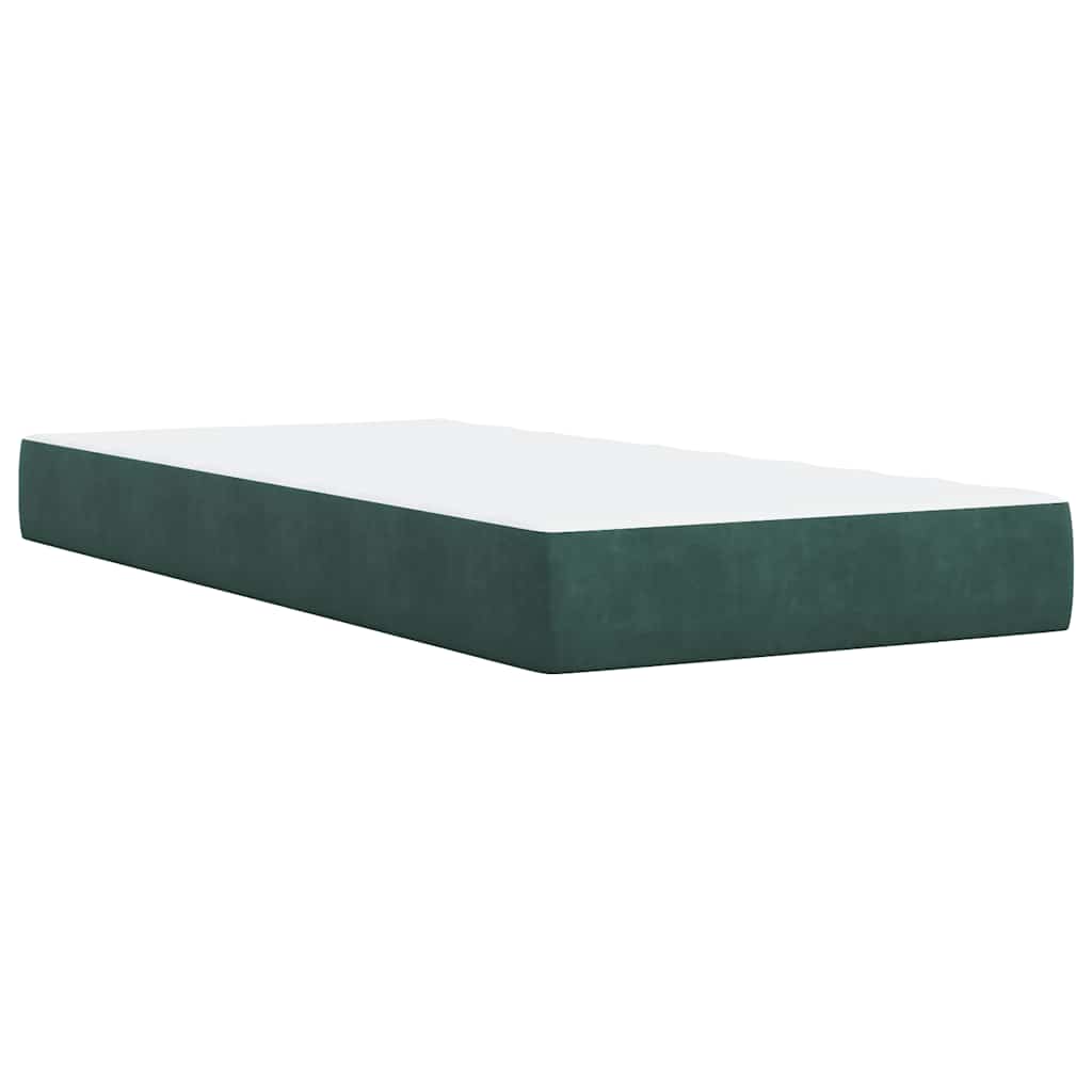vidaXL Giroletto a Molle con Materasso Verde Scuro 90x200 cm Velluto