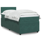 vidaXL Giroletto a Molle con Materasso Verde Scuro 90x200 cm Velluto