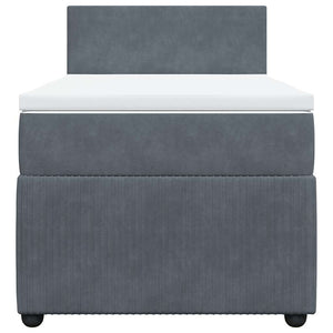 vidaXL Giroletto a Molle con Materasso Grigio Scuro 100x200 cm Velluto
