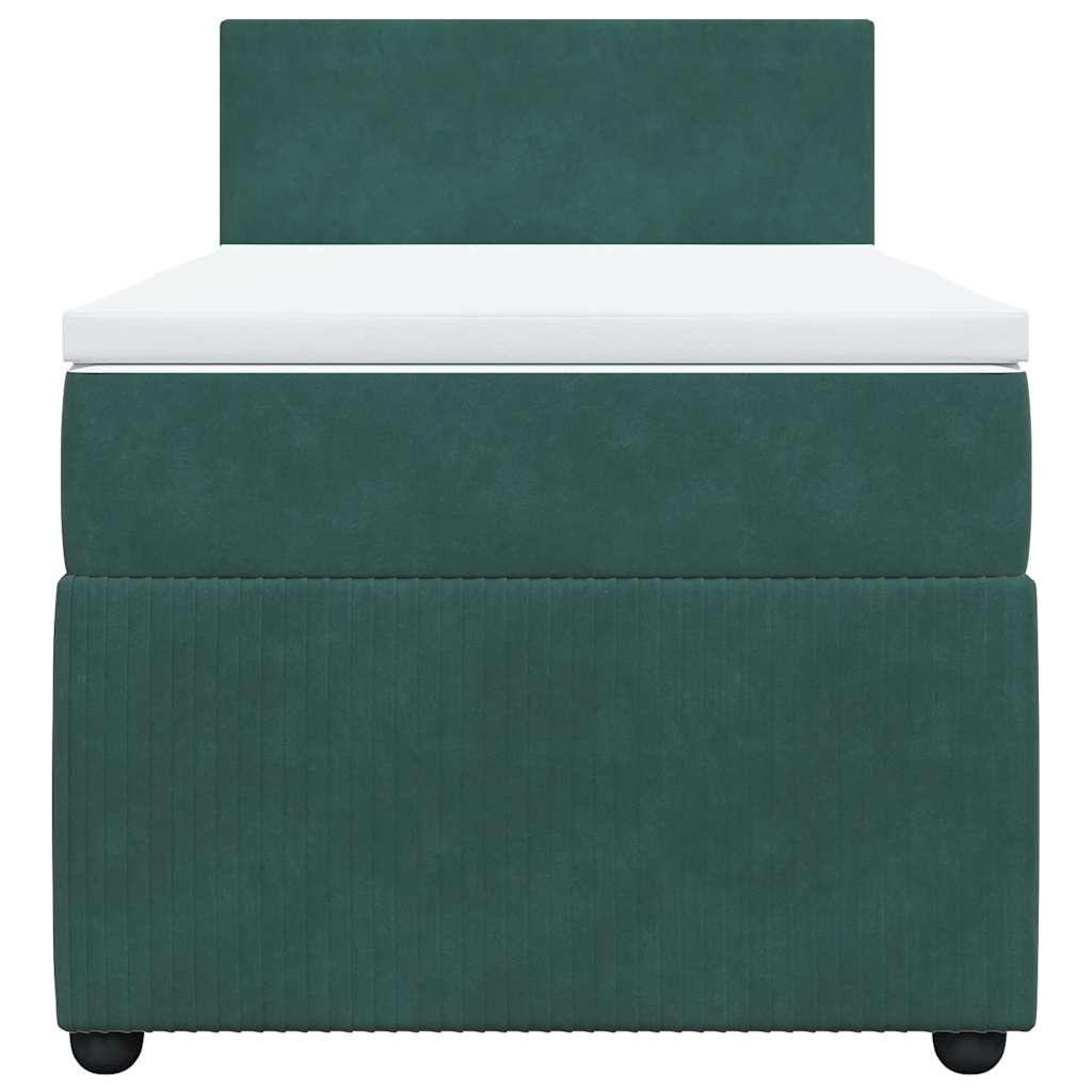 Giroletto a Molle con Materasso Verde Scuro 100x200 cm Velluto 3289959