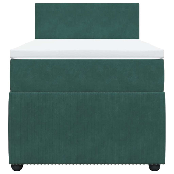 Giroletto a Molle con Materasso Verde Scuro 100x200 cm Velluto 3289959