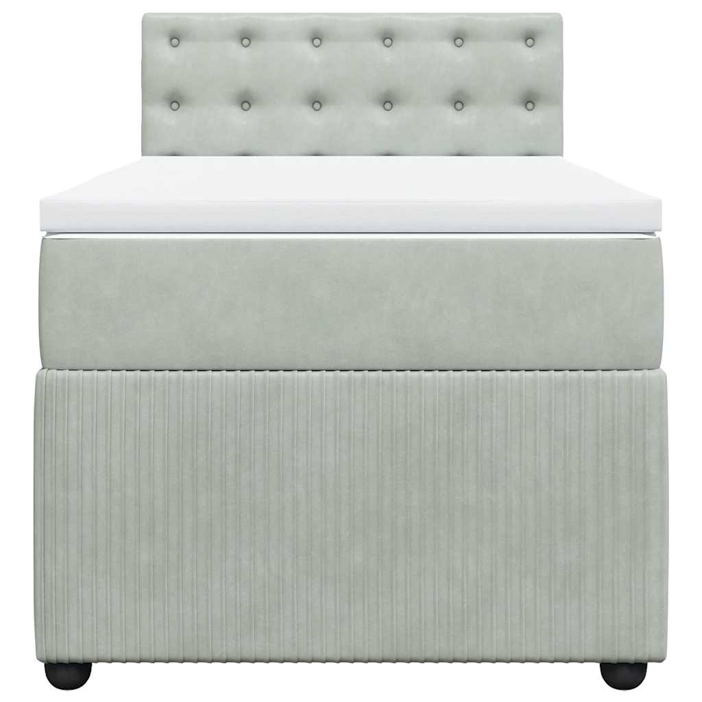 vidaXL Giroletto a Molle con Materasso Grigio Chiaro 100x200cm Velluto