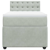 vidaXL Giroletto a Molle con Materasso Grigio Chiaro 100x200cm Velluto