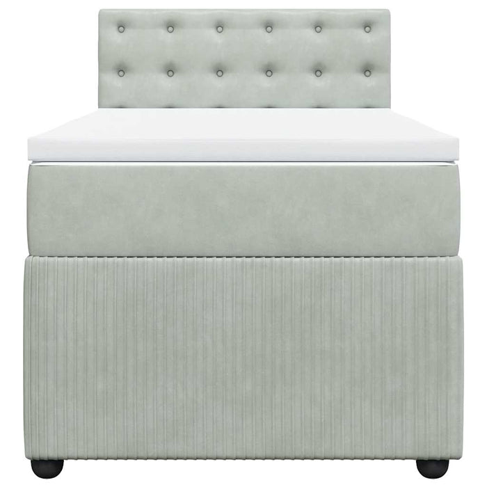 vidaXL Giroletto a Molle con Materasso Grigio Chiaro 100x200cm Velluto