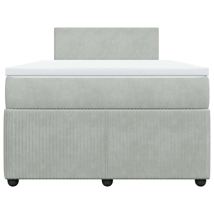 vidaXL Giroletto a Molle con Materasso Grigio Chiaro 120x190cm Velluto