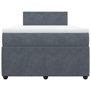 vidaXL Giroletto a Molle con Materasso Grigio Scuro 120x190 cm Velluto
