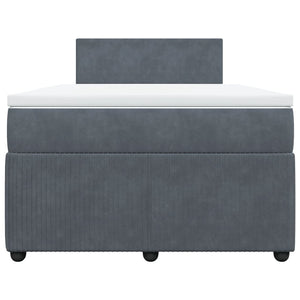 Giroletto a Molle con Materasso Grigio Scuro 120x190 cm Velluto 3289981