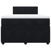 vidaXL Giroletto a Molle con Materasso Nero 120x190 cm in Velluto