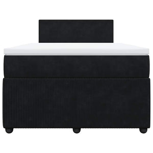 vidaXL Giroletto a Molle con Materasso Nero 120x190 cm in Velluto