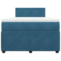 Giroletto a Molle con Materasso Blu 120x190 cm in Velluto