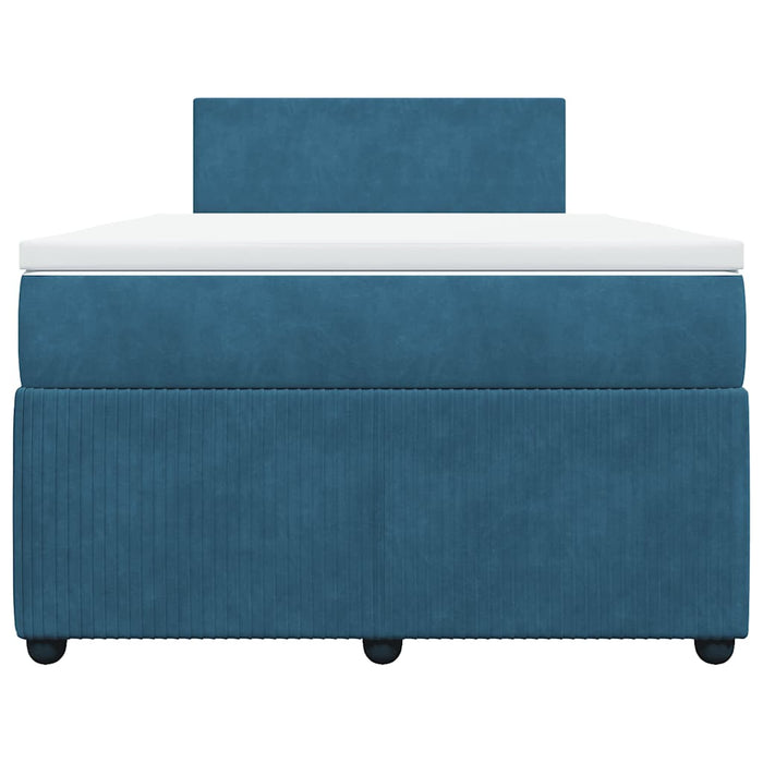 Giroletto a Molle con Materasso Blu 120x190 cm in Velluto