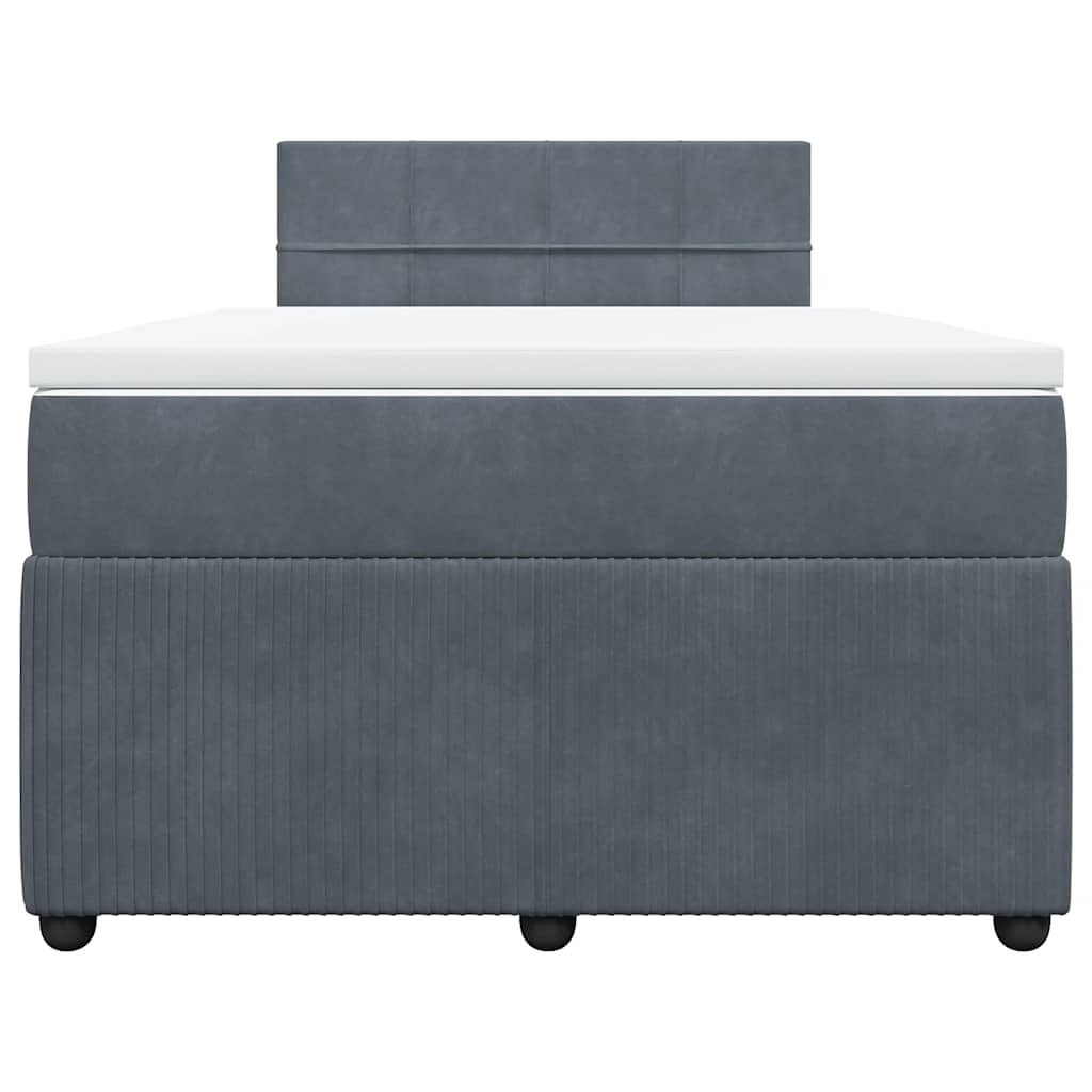 Giroletto a Molle con Materasso Grigio Scuro 120x190 cm Velluto 3289987