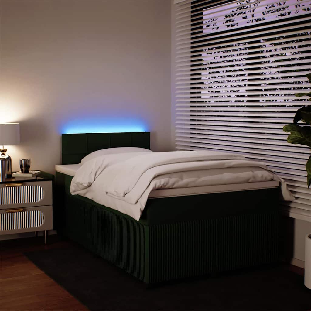 Giroletto a Molle con Materasso Verde Scuro 120x190 cm Velluto 3289989