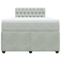 Giroletto a Molle con Materasso Grigio Chiaro 120x190cm Velluto