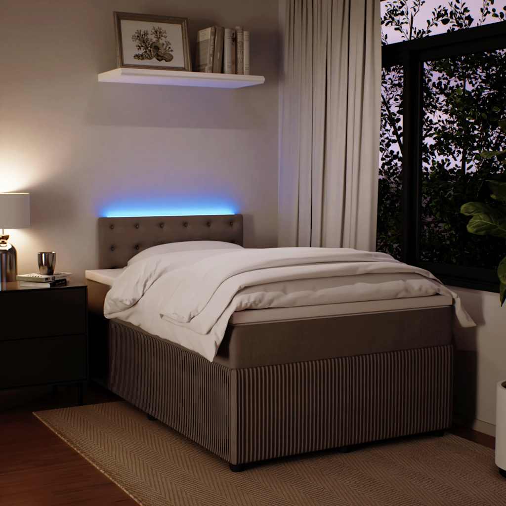 Giroletto a Molle con Materasso Grigio Chiaro 120x190cm Velluto