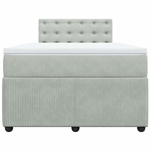 Giroletto a Molle con Materasso Grigio Chiaro 120x190cm Velluto 3289998