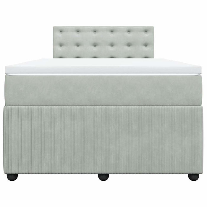 Giroletto a Molle con Materasso Grigio Chiaro 120x190cm Velluto 3289998