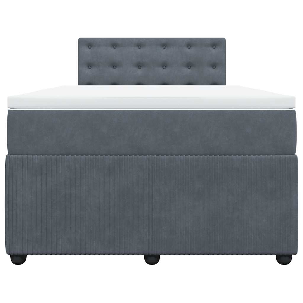 Giroletto a Molle con Materasso Grigio Scuro 120x190 cm Velluto 3289999