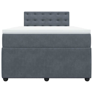 Giroletto a Molle con Materasso Grigio Scuro 120x190 cm Velluto 3289999