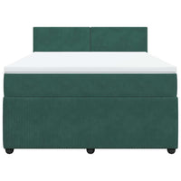 Giroletto a Molle con Materasso Verde Scuro 140x190 cm Velluto 3290031