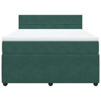 Giroletto a Molle con Materasso Verde Scuro 140x190 cm Velluto 3290037