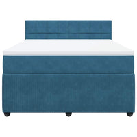 Giroletto a Molle con Materasso Blu 140x190 cm in Velluto 3290038