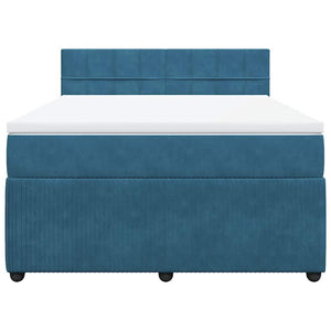 Giroletto a Molle con Materasso Blu 140x190 cm in Velluto 3290038