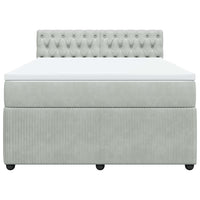 Giroletto a Molle con Materasso Grigio Chiaro 140x190cm Velluto 3290040