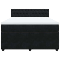 Giroletto a Molle con Materasso Nero 140x190 cm in Velluto