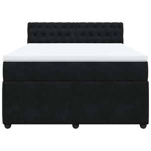 Giroletto a Molle con Materasso Nero 140x190 cm in Velluto